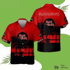 Iron Maiden Red Horizon Palms Hawaiian Shirt