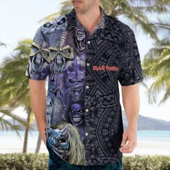 Iron Maiden Faces of Eddie Hawaiian Shirt front