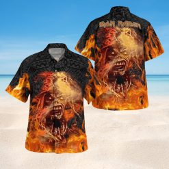 Iron Maiden Metal Flame Hawaiian Shirt