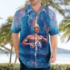 Iron Maiden Seventh Son of a Seventh Son 1988 Blue Hawaiian Shirt front